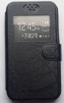 Кожен калъф тефтер стойка и клипс S-View за Prestigio Muze C3 Dual PSP3504 черен